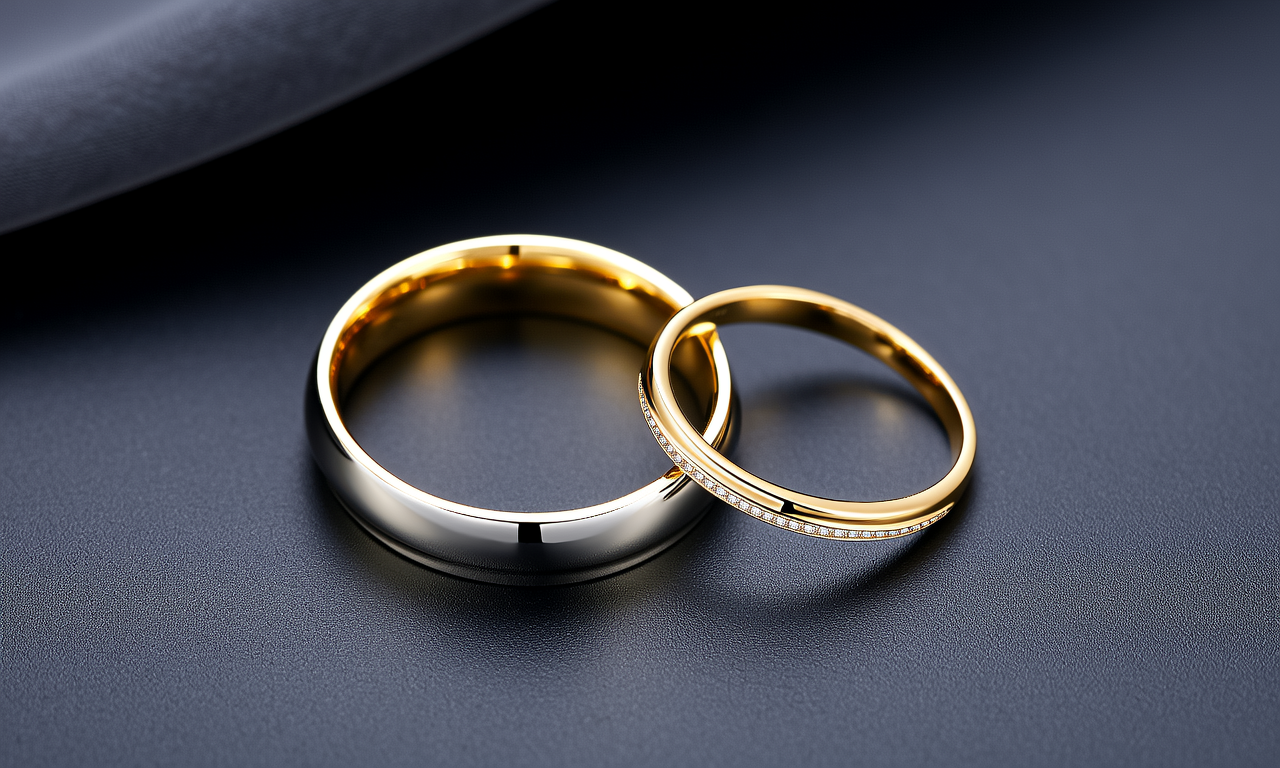 黄金戒指图片情侣款